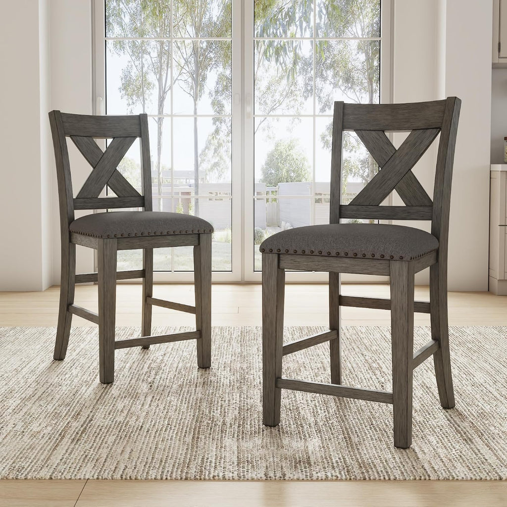 Signature Design by Ashley Caitbrook X-Back Bar Stools Set of 2, Gray