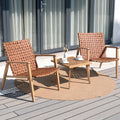 3 Pieces Patio Bistro Set, Outdoor Chairs Set of 2 with Table