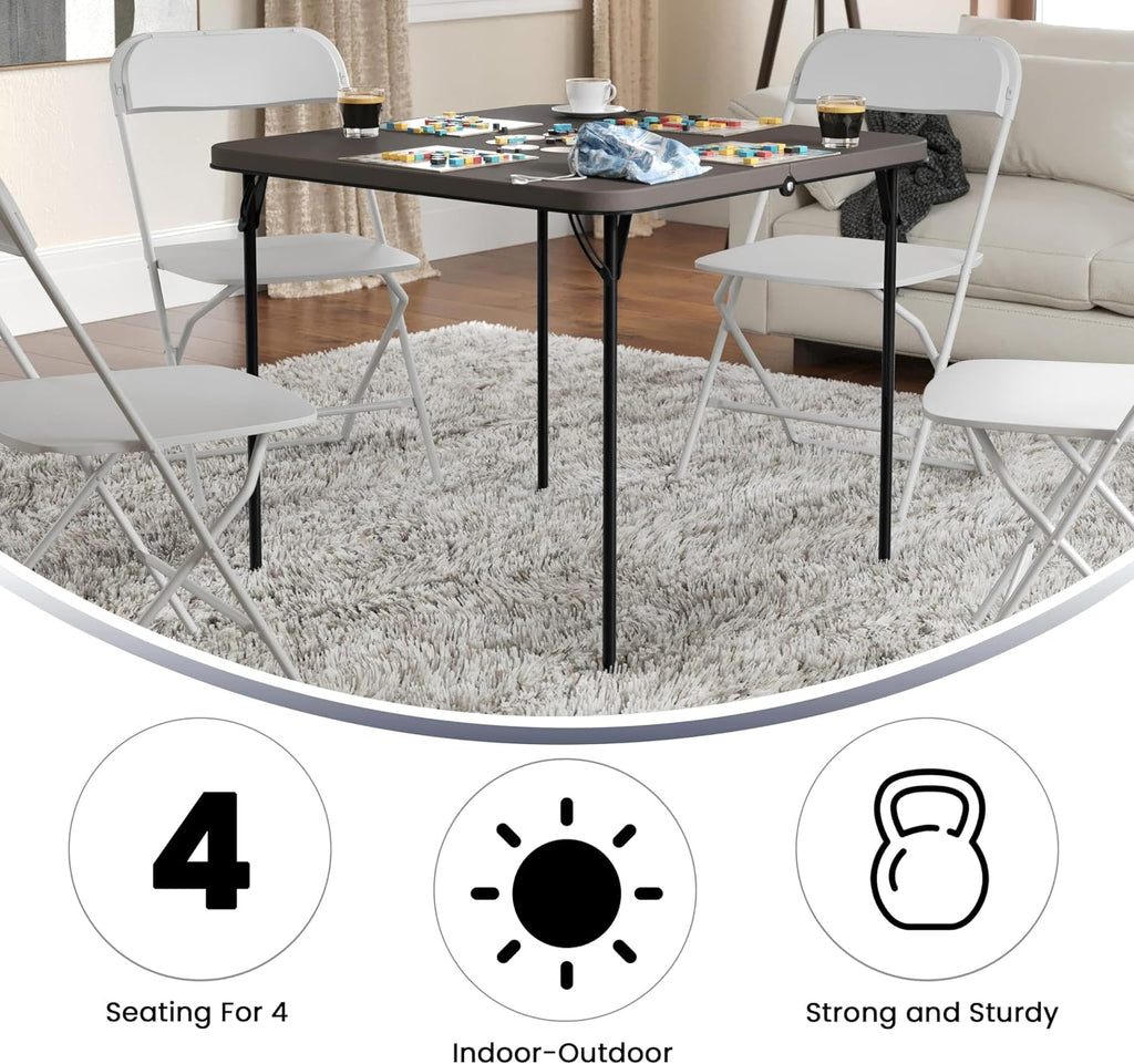 Flash Furniture 2.83-Foot Bi-Fold Dark Gray Plastic Folding Table