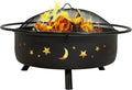 Sunnydaze Cosmic 42" Large Fire Pit for Outside Wood Burning, Round, Metal