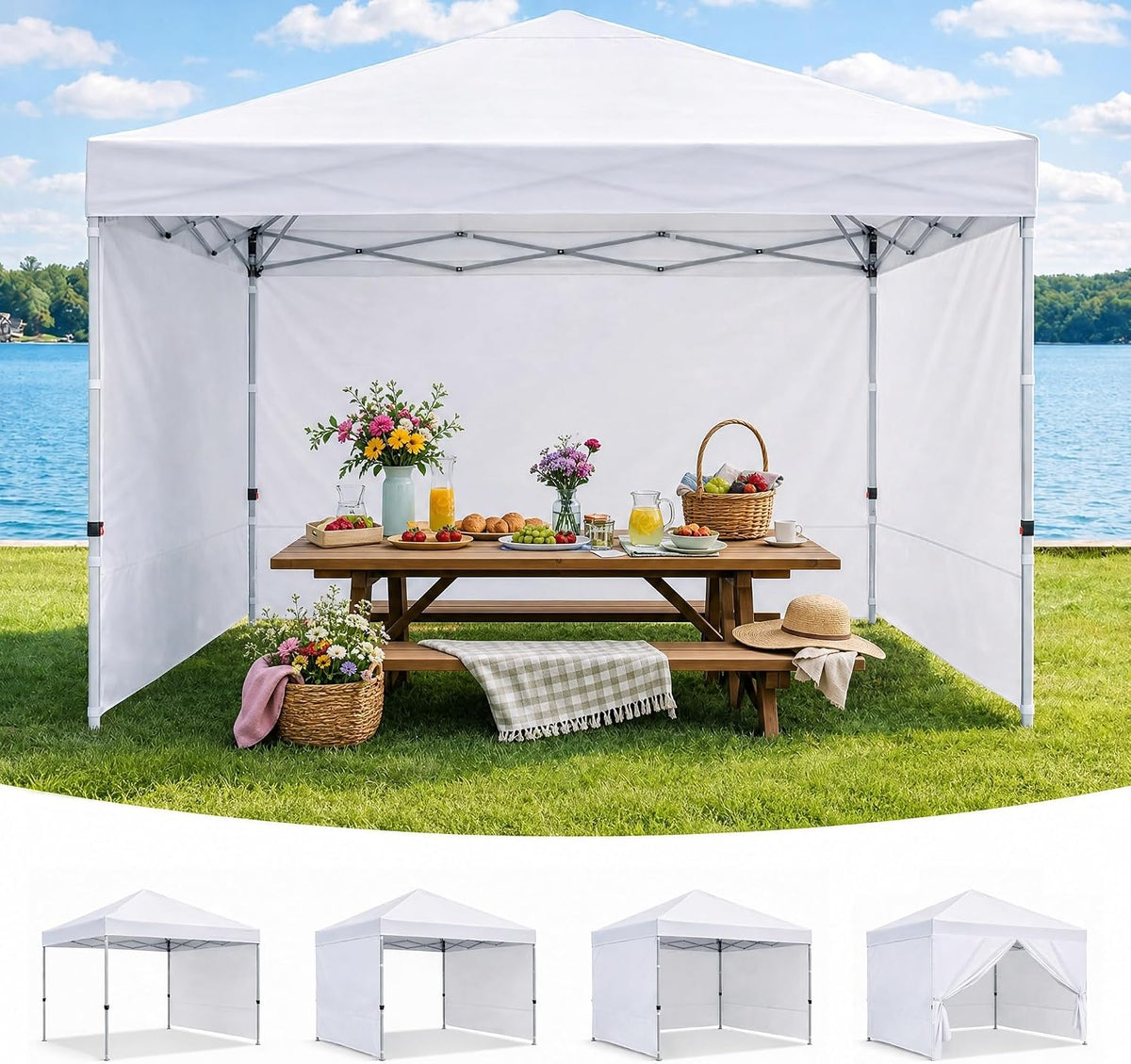 10' x 10' Canopy Sidewalls, 3 Pack Pop Up Canopy Walls, White