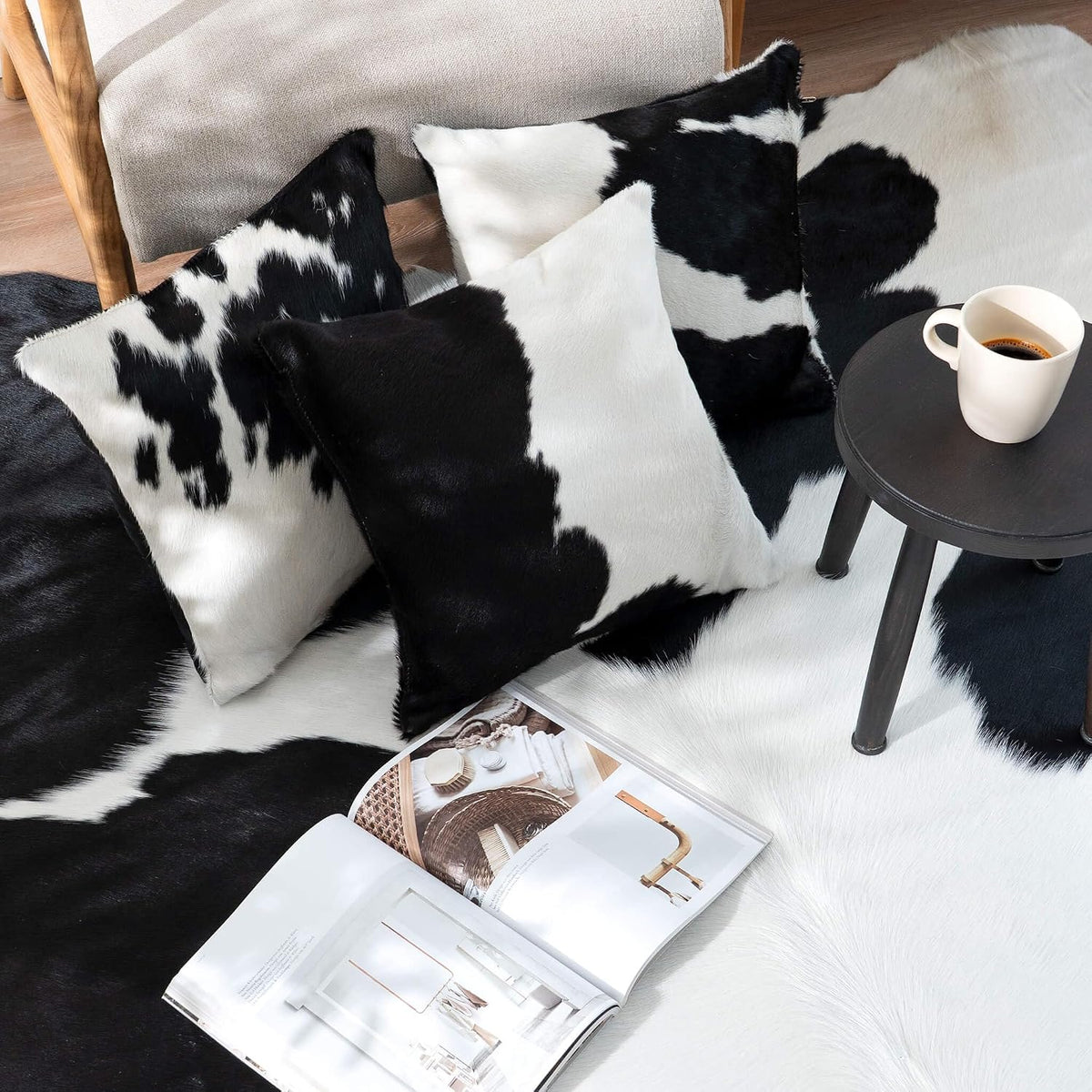ecowhides 100% Genuine Brazilian Cowhide Pillow Cover – Luxury Leather Decorative Cushion for Rustic & Western Home Décor