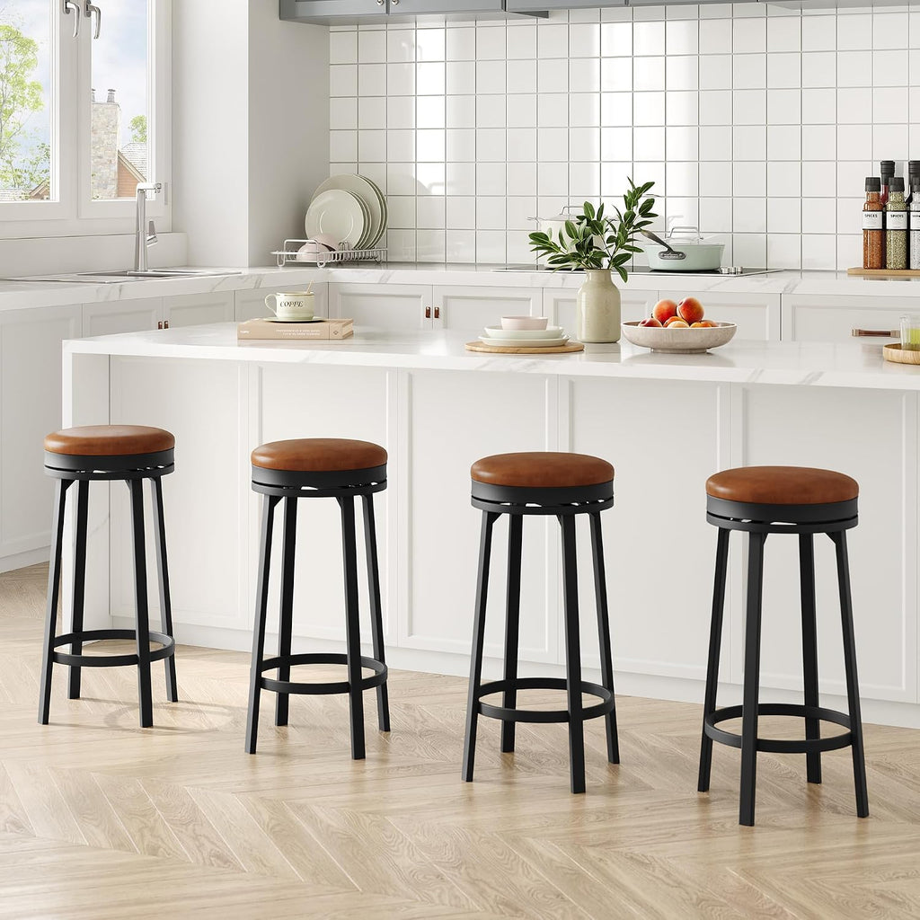 idealhouse 30'' swivel bar stools set of 4 showing dimensions