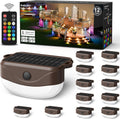 12 Pack Color Changing Solar Fence Lights with Remote, Solar Deck Lights
