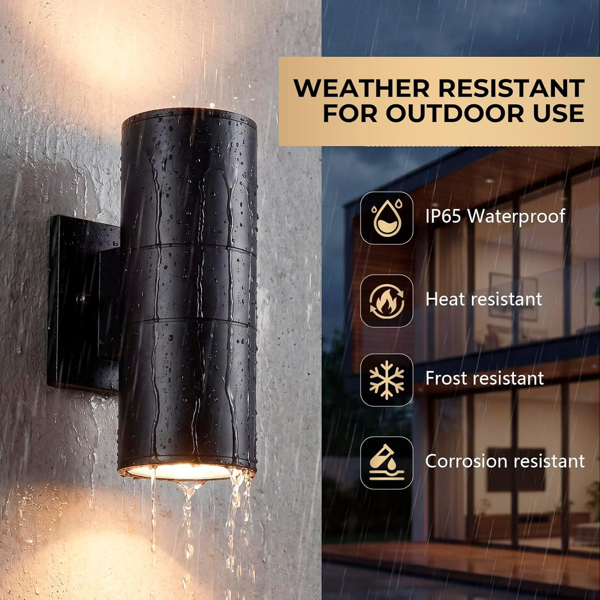 Outdoor Wall Lights,Up and Down Waterproof Exterior Wall Sconces