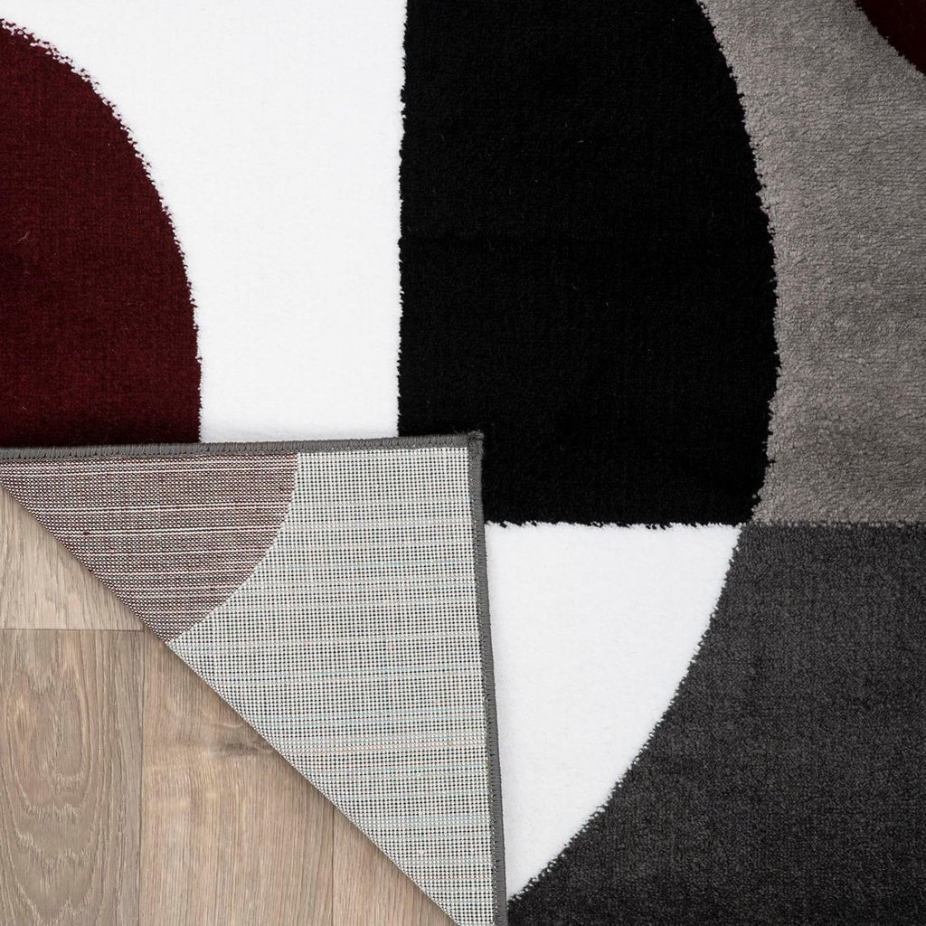 Rugshop Circle Design Contemporary Geometric Area Rug Burgundy 5'3" x 7'3"