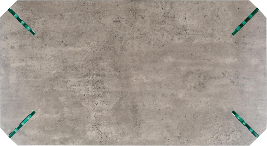 SAFAVIEH Home Collection Katelyn Light Concrete Grey/Glass Leg Coffee Table
