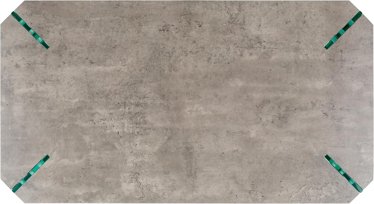 SAFAVIEH Home Collection Katelyn Light Concrete Grey/Glass Leg Coffee Table