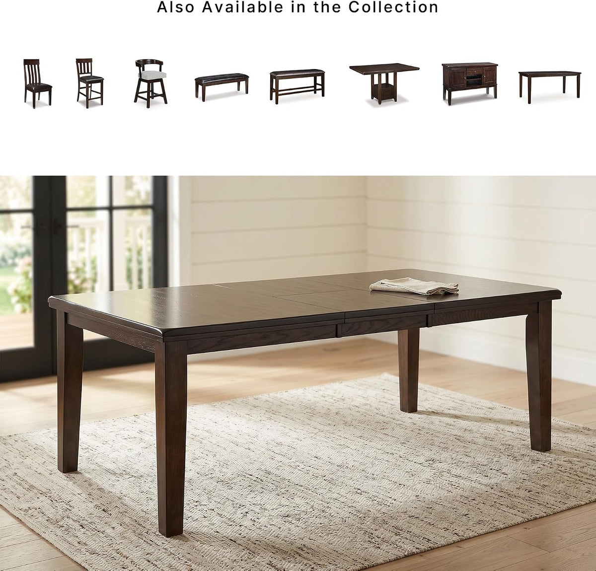 Signature Design by Ashley Haddigan Dining Extension Table, Seats 6-8