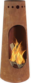 Sunnydaze Santa Fe Large Wood Burning Chiminea Outdoor Fireplace, 50"