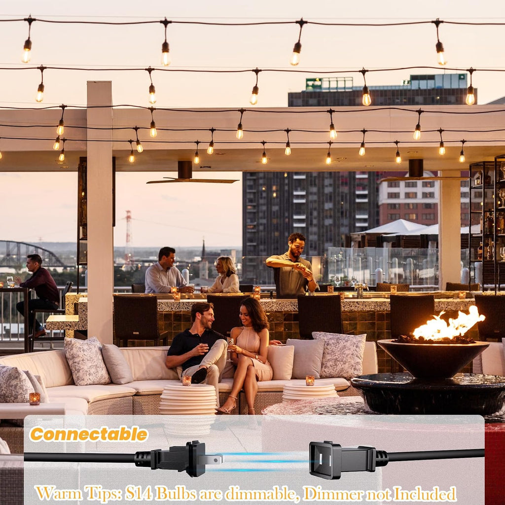 Svater 192 FT Outdoor String Lights 2W S14 LED Commercial Grade Waterproof