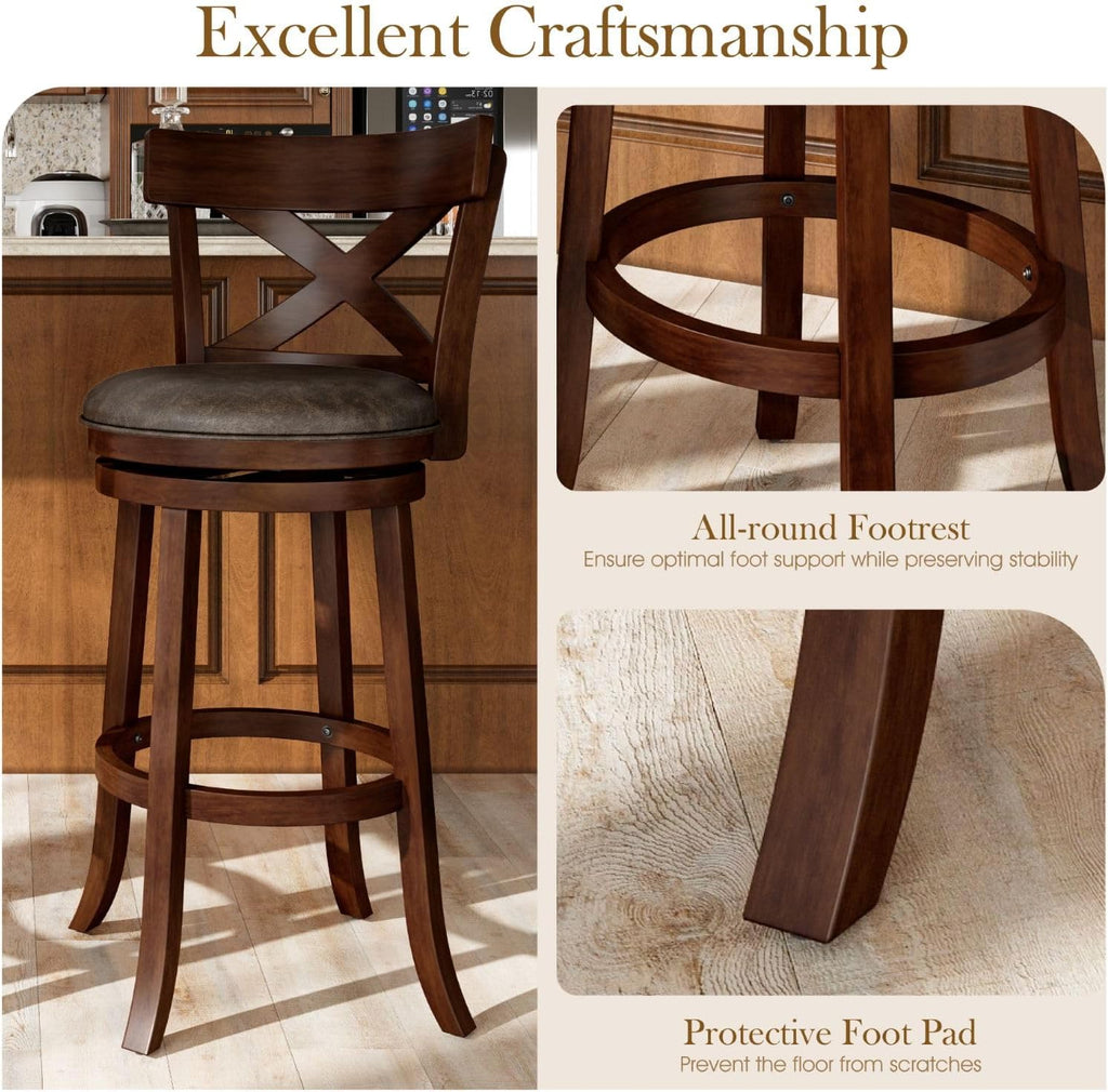 Sophia & William 30 Inch Swivel Bar Stools Set of 6, Bar Height Barstools