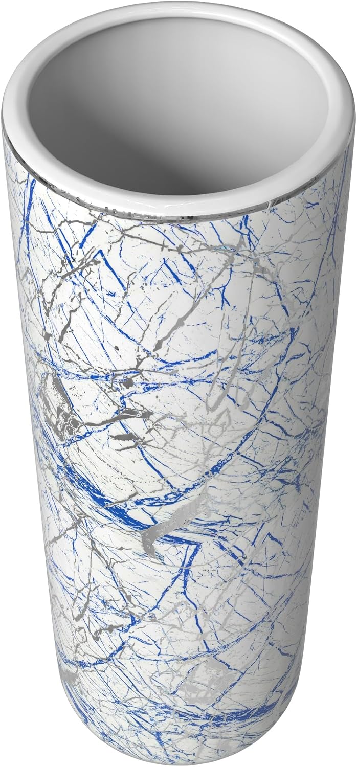 Red Lantern 24" Abstract Blue & Silver Umbrella Stand