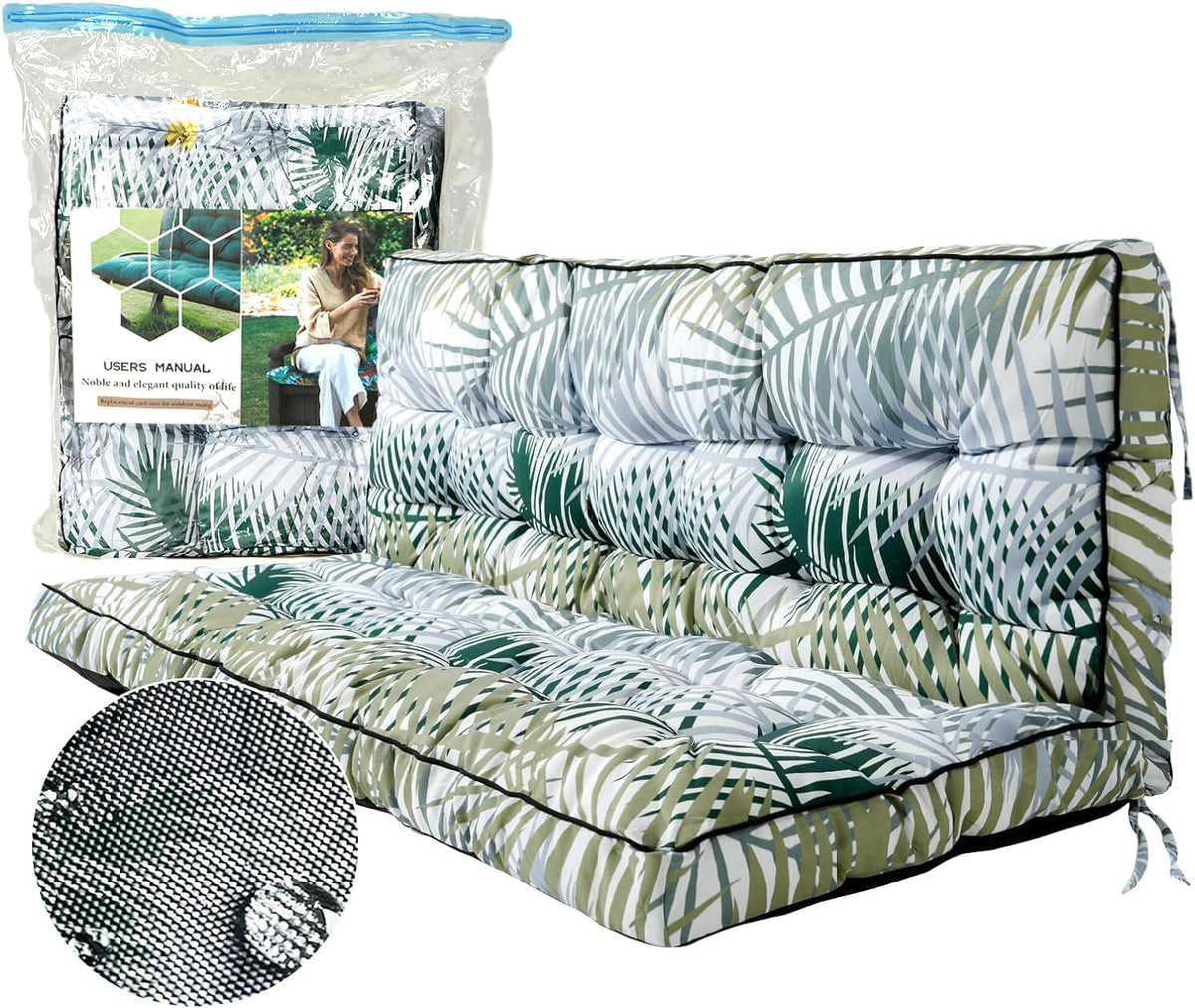 Outdoor Porch Swing Cushions Replacement, Bamboo Leaf, 40x55 inch