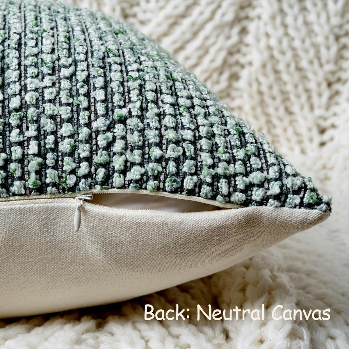 dezene striped throw pillow covers 20x20 set of, close-up detail