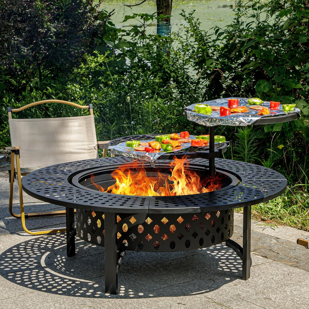 OutVue 47 Inch Fire Pit with 2 Grills