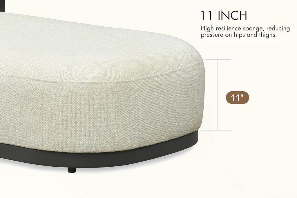 PURPLE LEAF Chaise Lounge 4 Pieces with Cushion and Pillow, Armrest, White