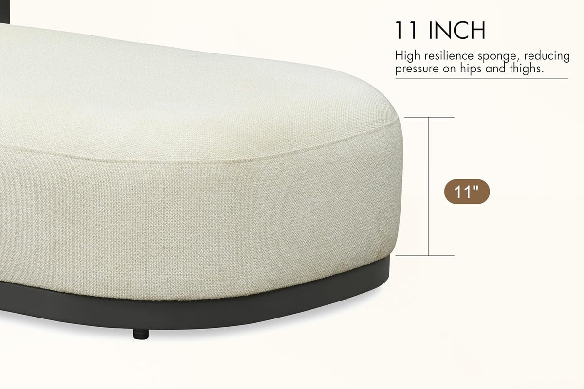 PURPLE LEAF Chaise Lounge 4 Pieces with Cushion and Pillow, Armrest, White