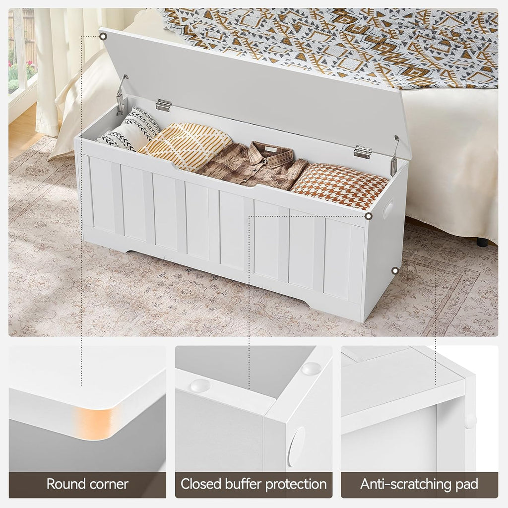 VANKILEY 47.2" Storage Chest Extra Large, Storage Bench.(White)