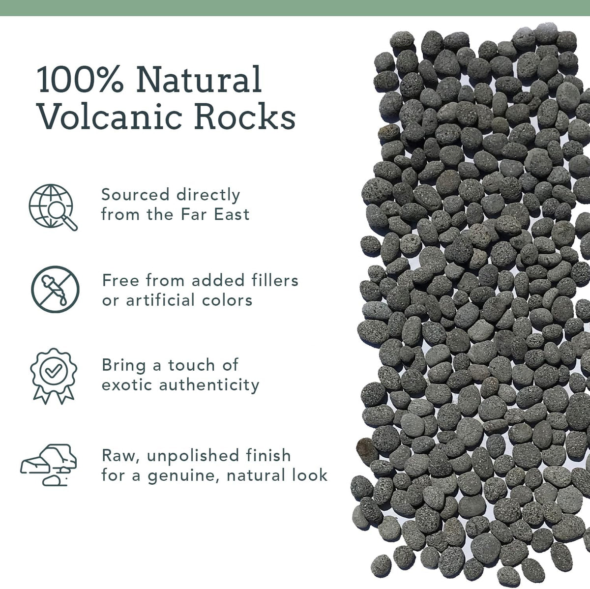 Black Lava Rocks for Fire Pit, Gas Fireplace Rocks, 1 to 2 Inch, 20 lbs