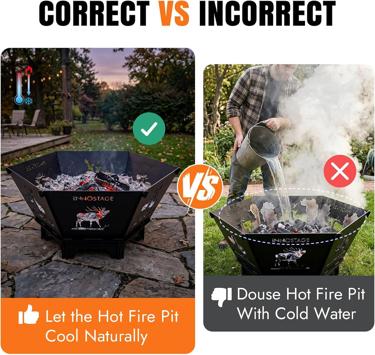 23Inch Collapsible Fire Pit for Camping with Tote Bag