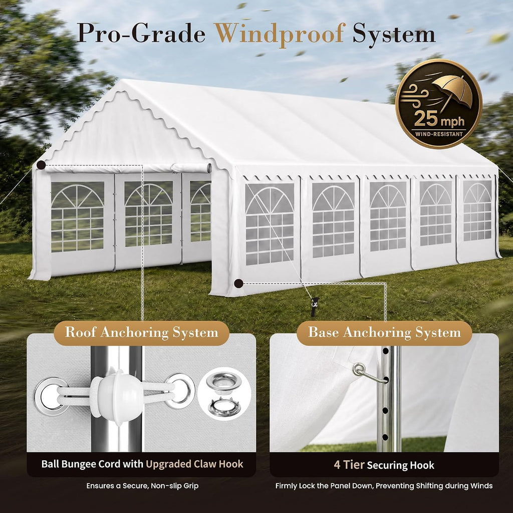 Sophia & William 16x32 Party Tents, Heavy Duty Event Tent for Parties