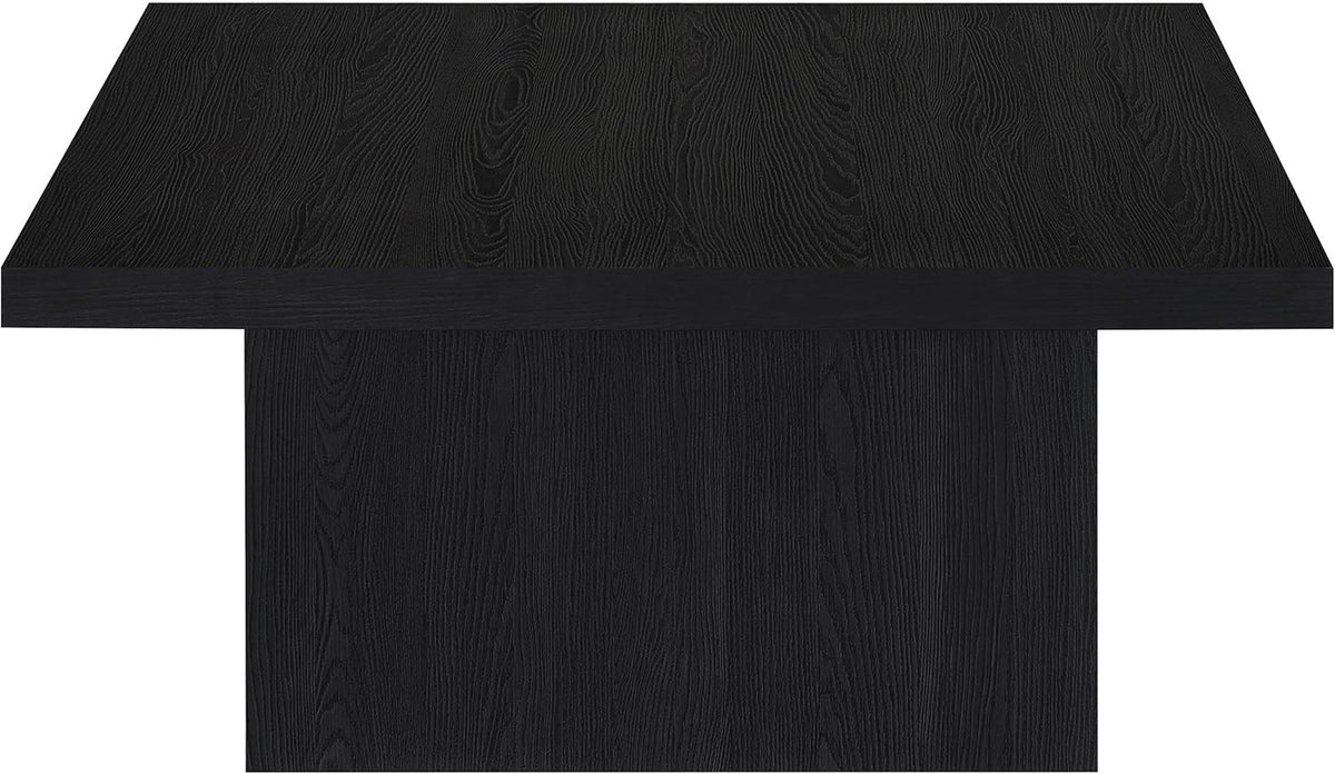 Coaster Home Furnishings - Devar - Wood - Square Coffee Table with Pedestal Base, Geometric Design and Contemporary Style - Living Room - Black - 706408