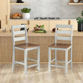 COSTWAY 24'' Wooden Counter Height Chairs Set of 2 with Ladder Back Support