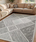 YIHOUSE 5‘x7' Washable Black and White Rug, Modern Area Rug for Living Room