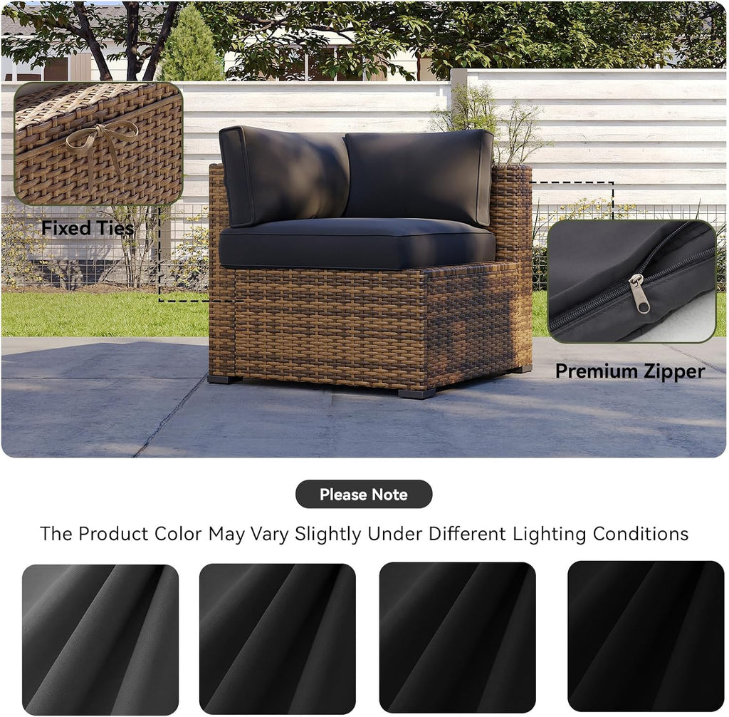 Aoxun 11pcs Patio Cushion Covers Replacement with Zipper & Non-Slip Bottom