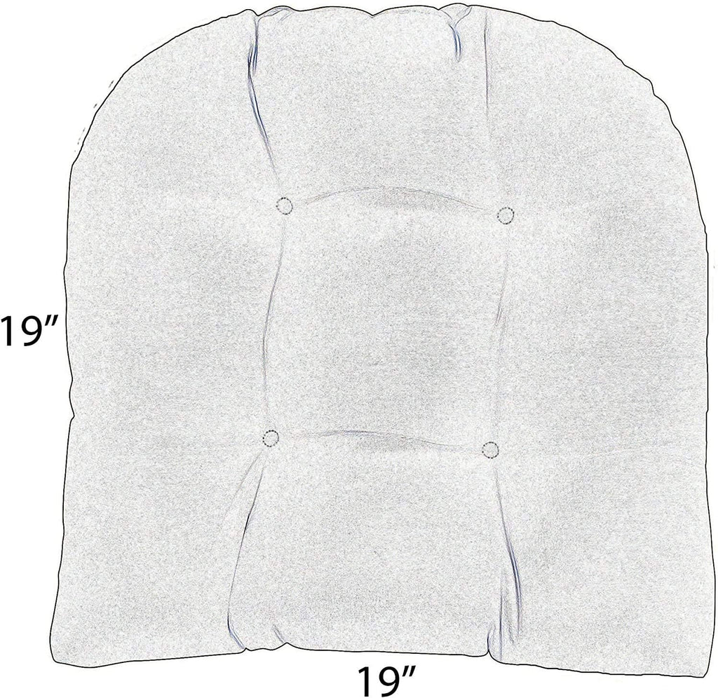 RSH DECOR Tufted U-Shape Wicker Set of 2, 19” x 19,” Outdoor Chair Cushions for Patio Furniture, Waterproof Patio Chair Cushions, Outdoor Seat Cushion, and Wicker Chairs, Daelyn Cherry, Made in USA