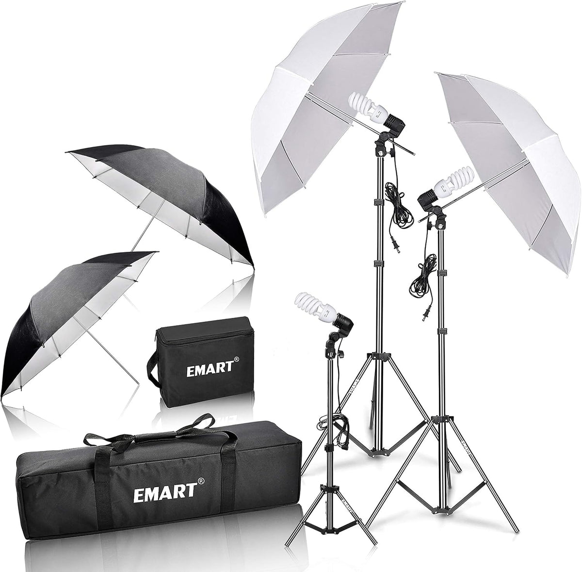 EMART Umbrella Photography Lighting Kit with 45W 5500K Bulb for Studio