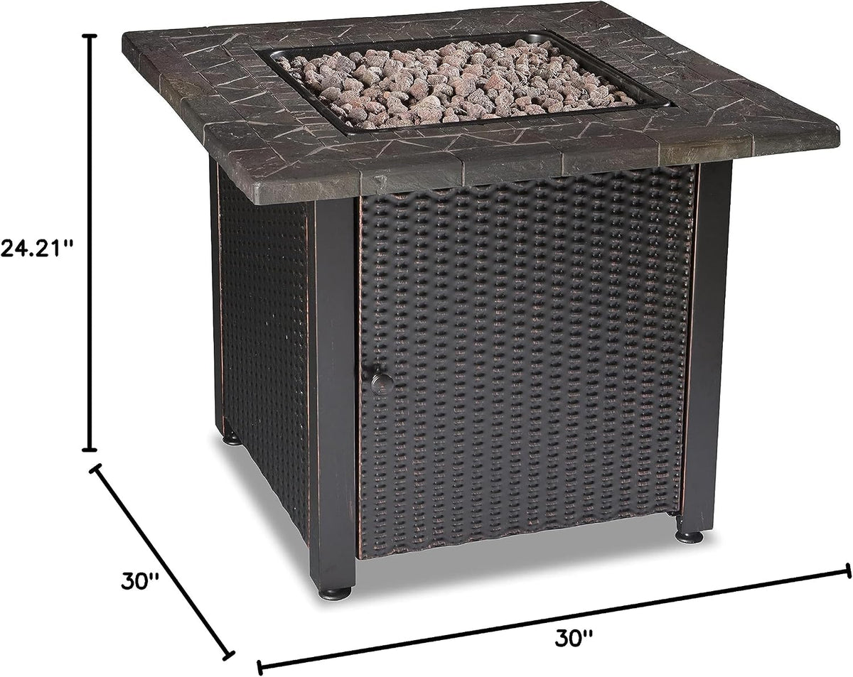 Endless Summer 30" Gas Outdoor Fire Pit Table with Resin Mantel