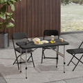 OS MOTOR 4ft Folding Table with Carry Handle, 48 Inch, Black