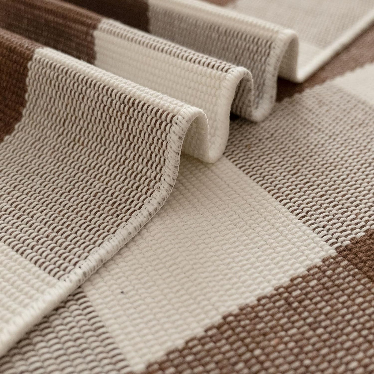 Fall Door Mat 3'x5'Brown and White Buffalo Plaid Rug Fall Front Porch Decor