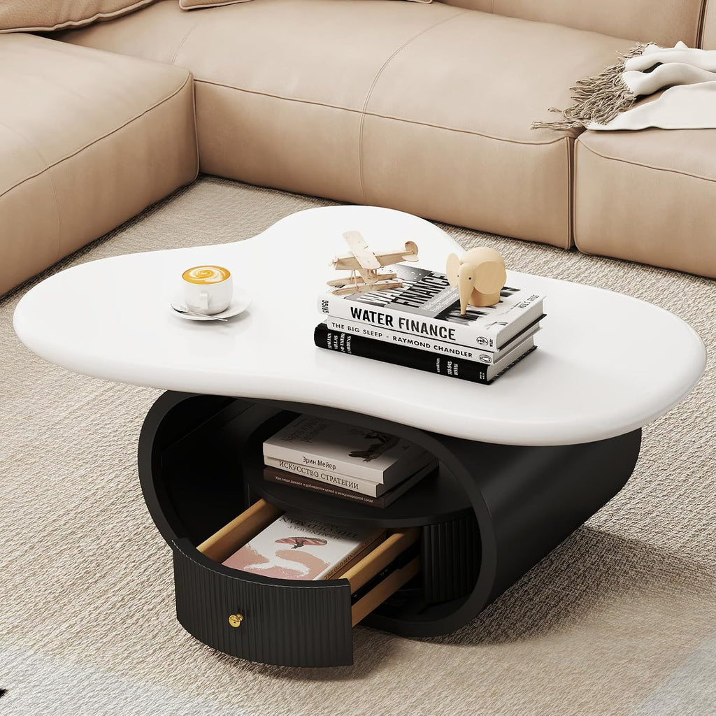COSVALVE Cloud Coffee Table with Storage Drawer, Side Table for Living Room