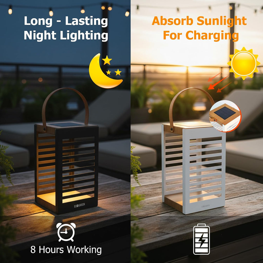 EcoGreen Solar Floor Lamp, Solar Lanterns Outdoor Waterproof for Yard