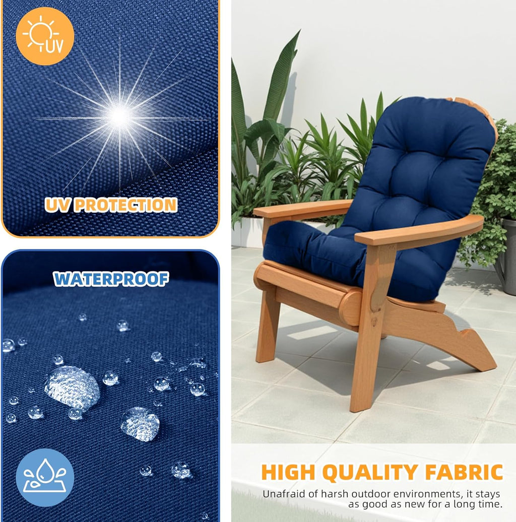 Outdoor Adirondack Chair Cushions Set of 2 Waterproof Teal