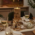 Luminara Real Birch Bark Wrapped Flameless LED Candle, 3.5" x 6.5", Battery Operated Moving Flame Pillar Light with Timer - Natural Decor Unscented