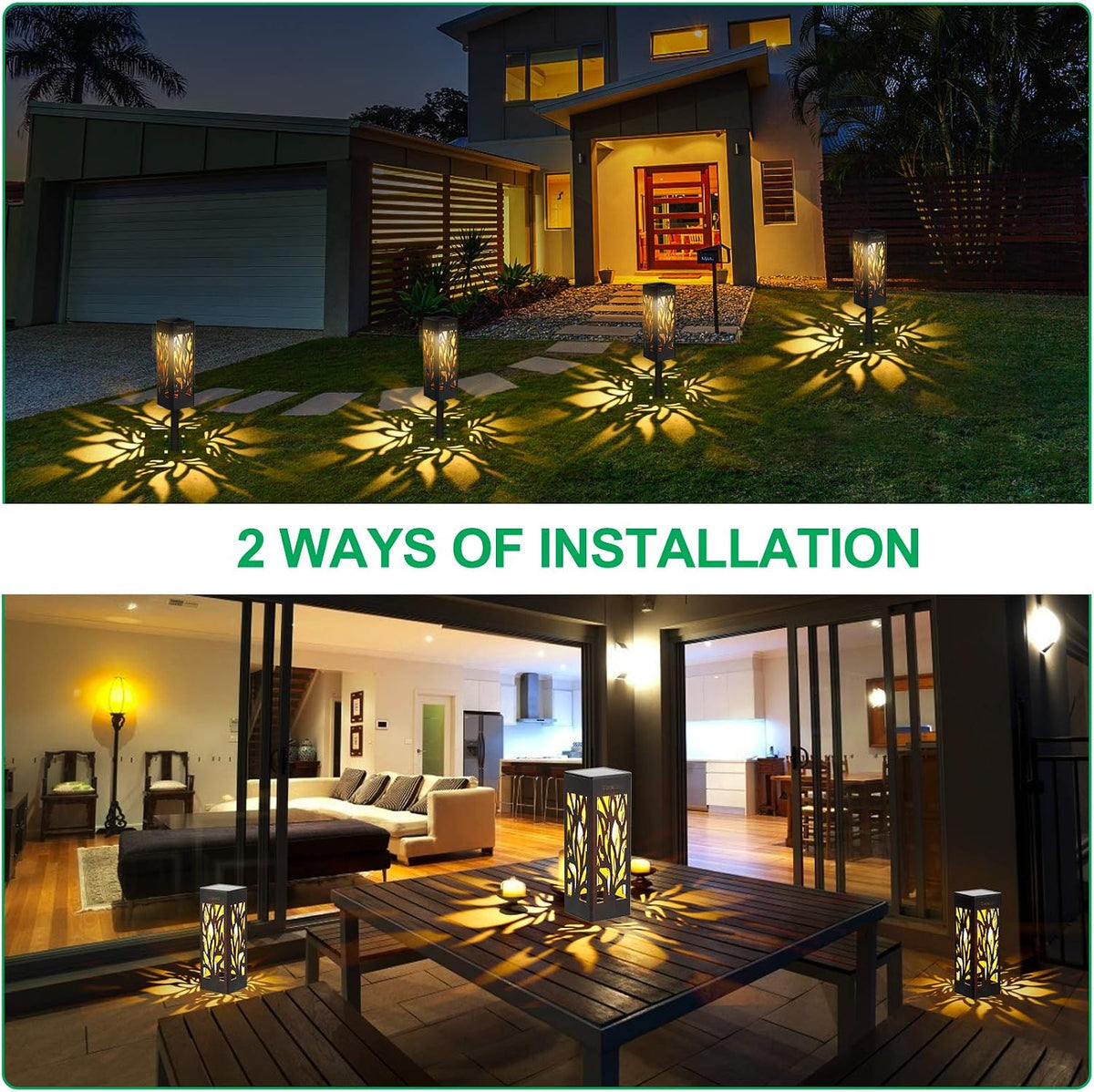 TomCare Solar Lights Outdoor Bright Solar Pathway Lights, 8 Pack
