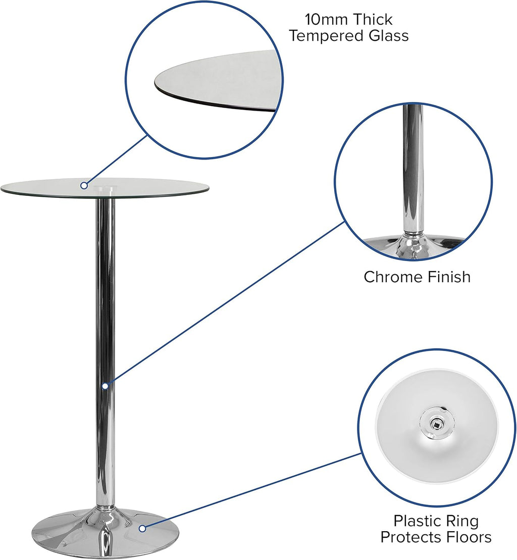 Flash Furniture 23.5 in Glass Round Table