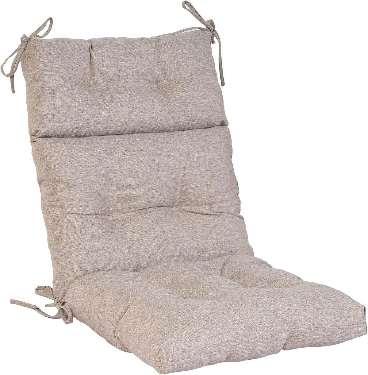 QILLOWAY Waterproof Adirondack Chair Cushion,High Back with Anti-Slip Ties, Thick Replacement Patio Seat Cushion,for Indoor/Outdoor Rocking Chair,Tan/Grey