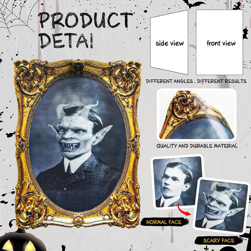 ECGER Halloween Decorations Indoor, Haunted Scary Changing Face Pictures