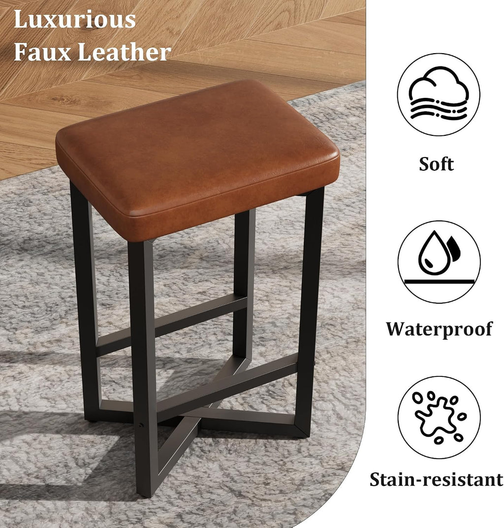 idealhouse bar stools set of 4, 24.6" counter showing dimensions