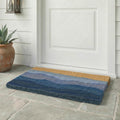 Fab Habitat Geometric Abstract Nature Extra Thick Doormat - Handwoven, Durable - Natural Coir - Entryway, Front Door, Porch, Patio -Shades of Sea Blue (18" x 30" Thick)
