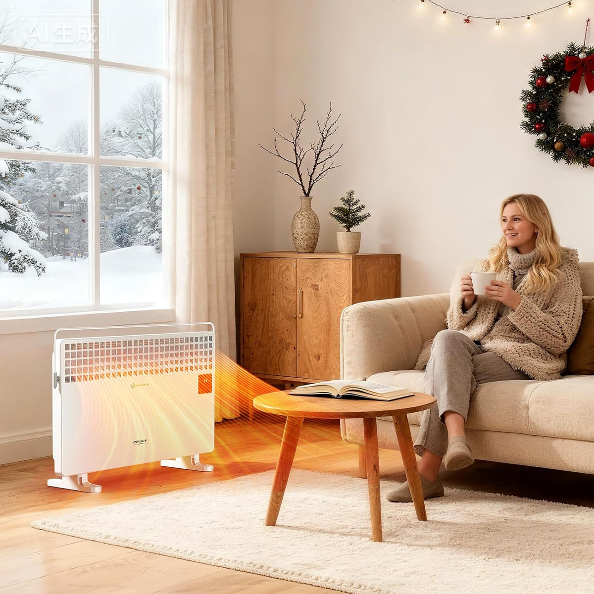 ROVSUN 1500W Panel Heater with Remote Control, 2-in-1 Electric Panel Space Heater with Clothes Rack, LCD Touch Screen & Temperature Adjustment, for Indoor Use, Bedroom, Office, Home, 2 Packs