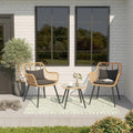 Verano Garden 3 Pieces Patio Bistro Set, Wicker Conversation Chair Sets