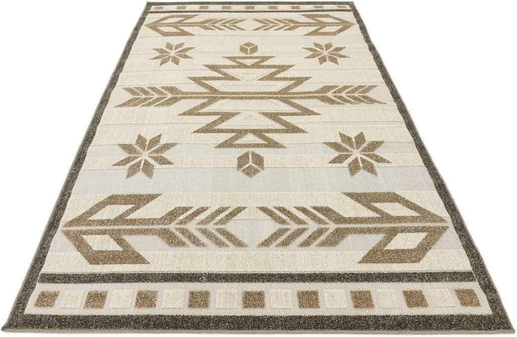 Unique Loom Outdoor Modern Collection Area Rug - Albuquerque (5' x 8' Rectangle, Beige/ Brown)