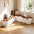 L Shaped Storage Corner Bench, 63" Breakfast Nook, Flip-Top Storage Compartment Bench for Entryway, Kitchen, Dining Room, Hallway Cloakroom Organization, Bench Only