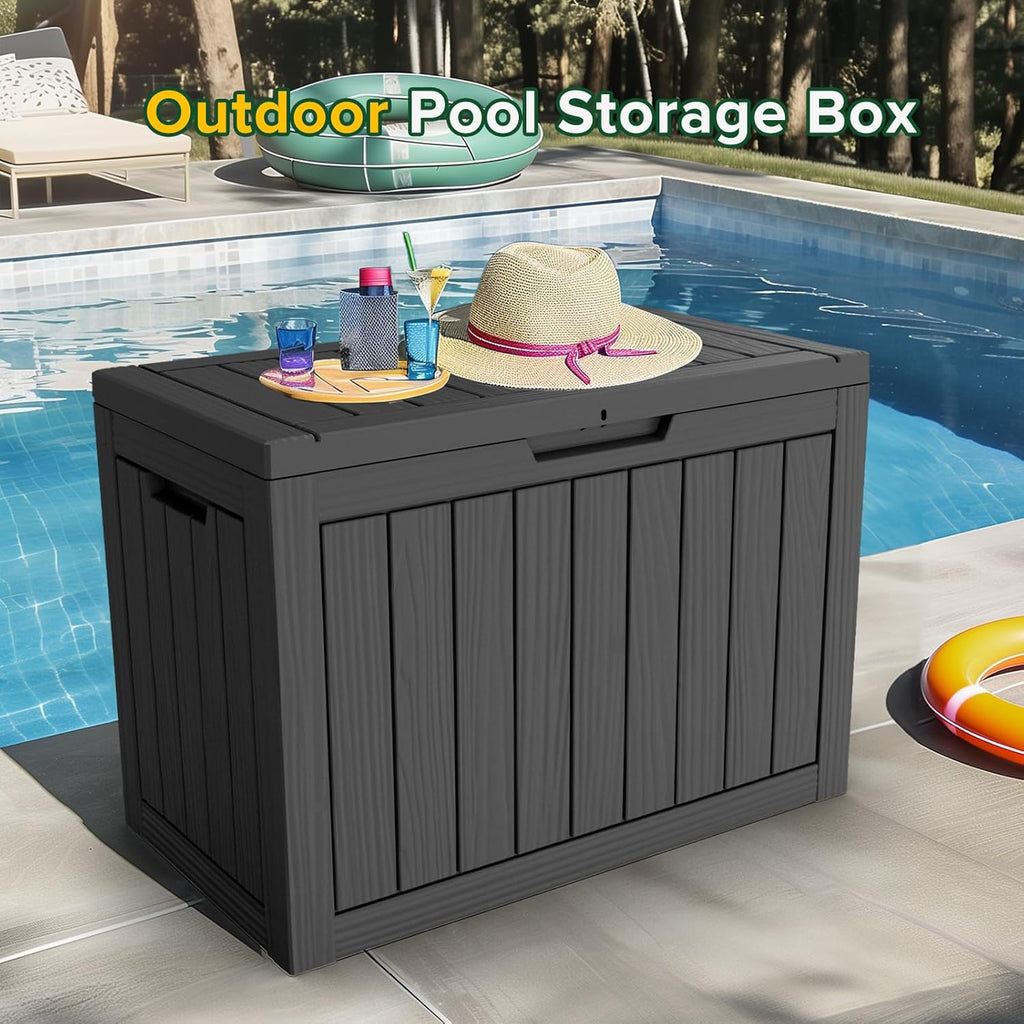 EasyUp 50 Gallon Outdoor Storage Box Waterproof Lockable Deck Boxes